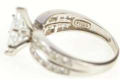 14K White Gold Marquise Cubic Zirconia Travel Engagement Ring