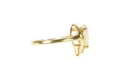 14K Yellow Gold Pear Natural Opal Diamond Accent Statement Ring