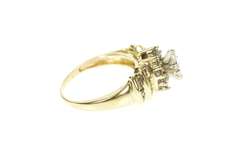 14K Yellow Gold 0.68 Ctw Marquise Diamond Halo Engagement Ring