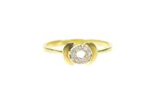 18K Yellow Gold Oval Diamond Inset Geometric Statement Ring