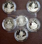 Columbus 50c Commems, 5 Pr & 1 Unc