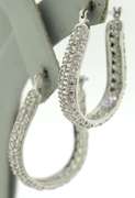Sterling Silver Oval Crystal Hoop