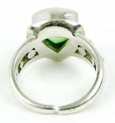 Sajen Green/Blue Rainbow Quartz Sterling Ring, 10.5