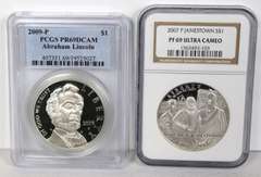 5 Modern Proof Silver Dollars