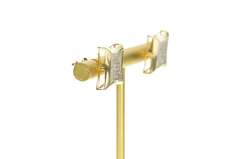 10K Yellow Gold 0.25 Ctw Pave Diamond Curved Square Stud Earrings