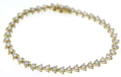 Gorgeous 14kt YG Triangle Link Cubic Zirconia Bracelet