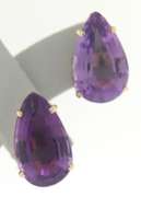 Fabulous Amethyst Pear Stud Earrings