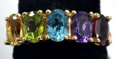 Vibrant Multi-Stone Ring in 14KT Yellow Gold