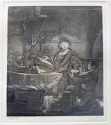 REMBRANDT THE GOLDWEIGHER Etching