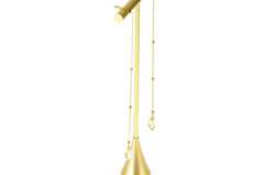 18K Yellow Gold Faceted Citrine Flower Dangle Drop Chain Earrings