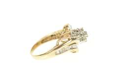 10K Yellow Gold 0.72 Ctw Round & Baguette Diamond Band Ring