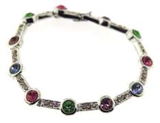 Silver Plated Multi Gemstone Bracelet