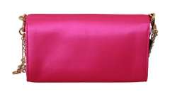 DOLCE & GABBANA  Pink Crystal Studs Evening Long Sling Borse Viscose Bag