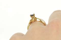 14K Yellow Gold Emerald Cut Sapphire Diamond Engagement Ring