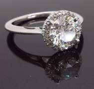 GIA Certified 1.72CTW Diamond Halo Engagement Ring