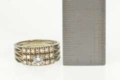 14K White Gold 0.85 Ctw Diamond Engagement Bridal Set Ring