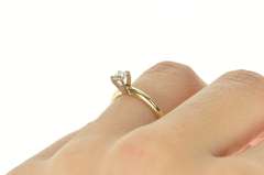 14K Yellow Gold 0.28 Ct Diamond Round Solitaire Engagement Ring