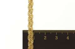 10K Yellow Gold Braided Ball Beaded Link Woven Chain Bracelet