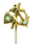 Antique Faith, Hope & Charity Opal Stick Pin