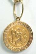 St Christopher Necklace in 14KT Yellow Gold