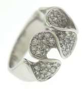 Dazzling Pave Diamond Ribbon White Gold Ring