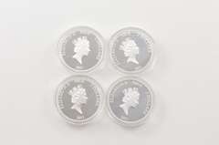 2011 Niue $2 Evangelists 1 Oz Silver PF Gold Plating 4 Coin Set Box