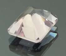 Glittering emerald cut 9.86ct pink Amethyst