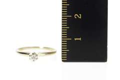 14K Yellow Gold Retro Classic Simple Diamond Solitaire Promise Ring