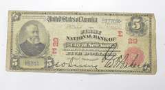 1902 $5.00 New York, NY. United States National Currency Large Note