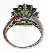 Sterling Siver Jade with Tsavorite Ring