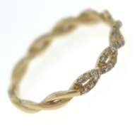 Shimmering 14kt YG Twisted Openwork Diamond Band