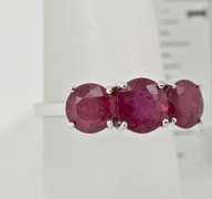 Beautiful 14K 3-Stone Ruby Ring