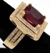 14K Yellow Gold Ruby & Diamond Ring