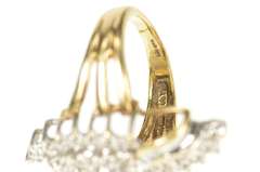 10K Yellow Gold Diamond Encrusted Freeform Statement Cluster Ring