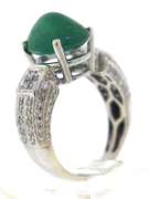 Shimmering 14kt WG Emerald & Diamond Ring