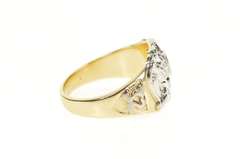 10K Yellow Gold Ornate Diamond Men's Masonic Eagle Ring