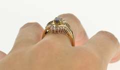 10K Yellow Gold 1.60 Ctw Sapphire Diamond Bypass Engagement Ring