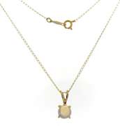 Beautiful 6mm Opal Yellow Gold Necklace