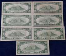 Lot of 7 Ten Dollar Silver Certificates