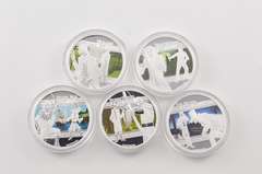 2011 Tuvalu $1 Heroes & Villains 1 Oz Silver Proof - 5 Coin Set - Box