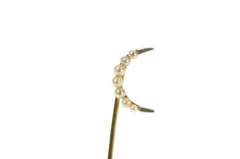 14K Yellow Gold Victorian Seed Pearl Crescent Moon Pin/Brooch