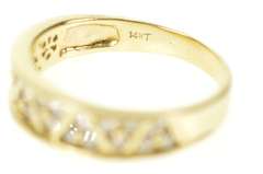 14K Yellow Gold 0.60 Ctw Triangle Diamond Wedding Band Ring