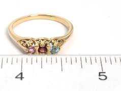 Sweet Garnet, Tourmaline & Topaz Ring in 14KT Yellow Gold