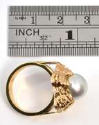 Unusual Gray Baroque Pearl Ring