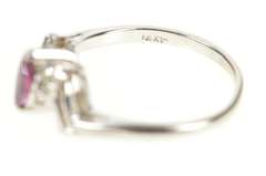 14K White Gold Marquise Ruby Diamond Accent Bypass Ring