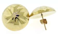 Favorite Yellow Gold Domed Floral Disc Earrings