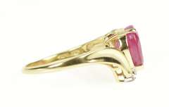 14K Yellow Gold 2.69 Ctw Pear Natural Ruby Diamond Engagement Ring