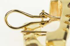 14K Yellow Gold Tanzanite Diamond Triangle French Clip Back Earrings