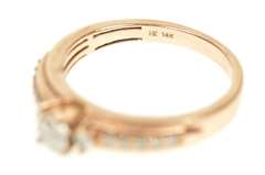 14K Rose Gold Diamond Classic Simple Promise Engagement Ring