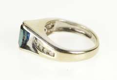 14K Yellow Gold 0.85 Ctw Marquise Sapphire Diamond Engagement Ring